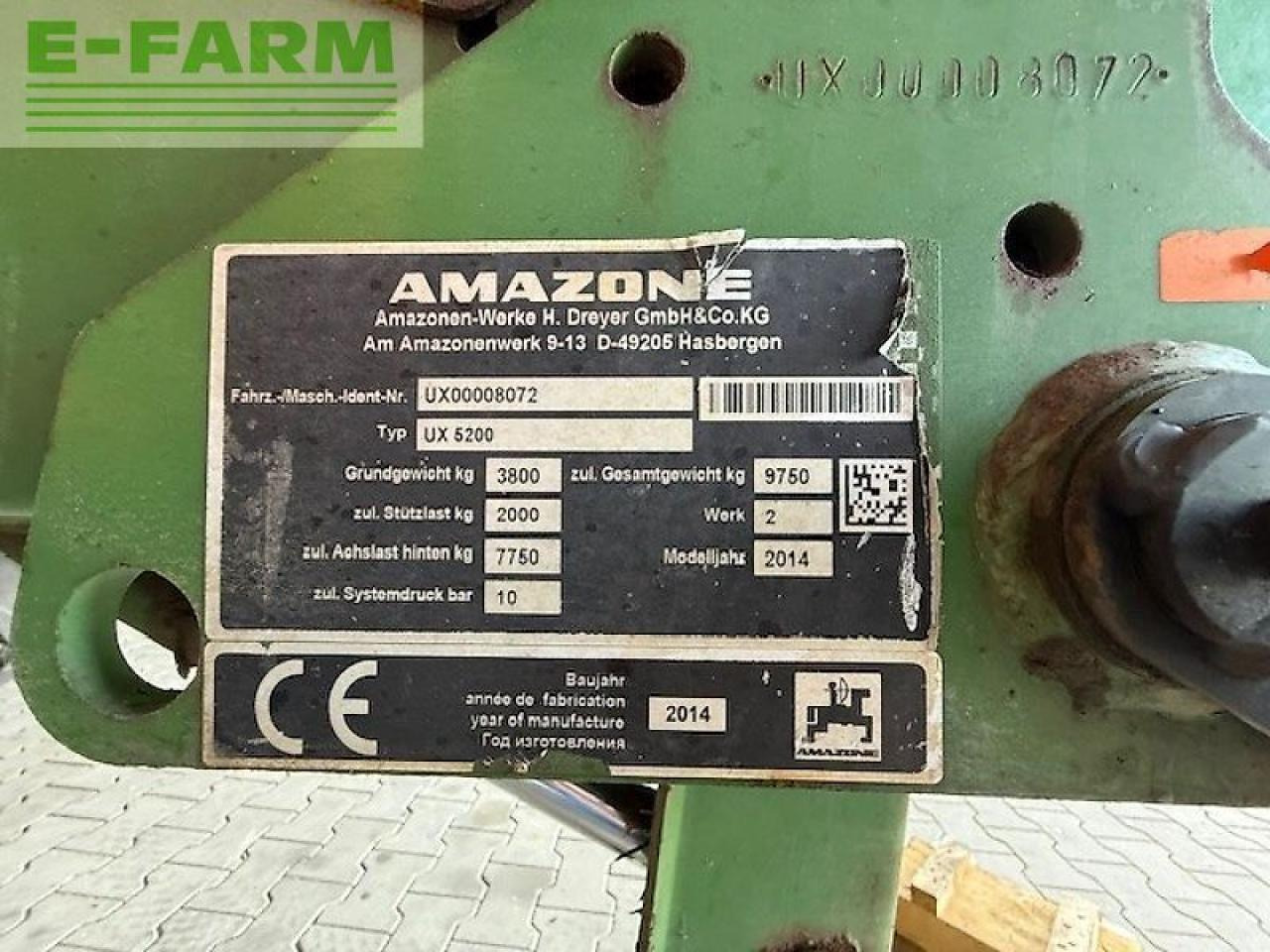 Amazone ux 5200 super - Penyemprot tertinggal: gambar 4 Amazone ux 5200 super - Penyemprot tertinggal: gambar 4