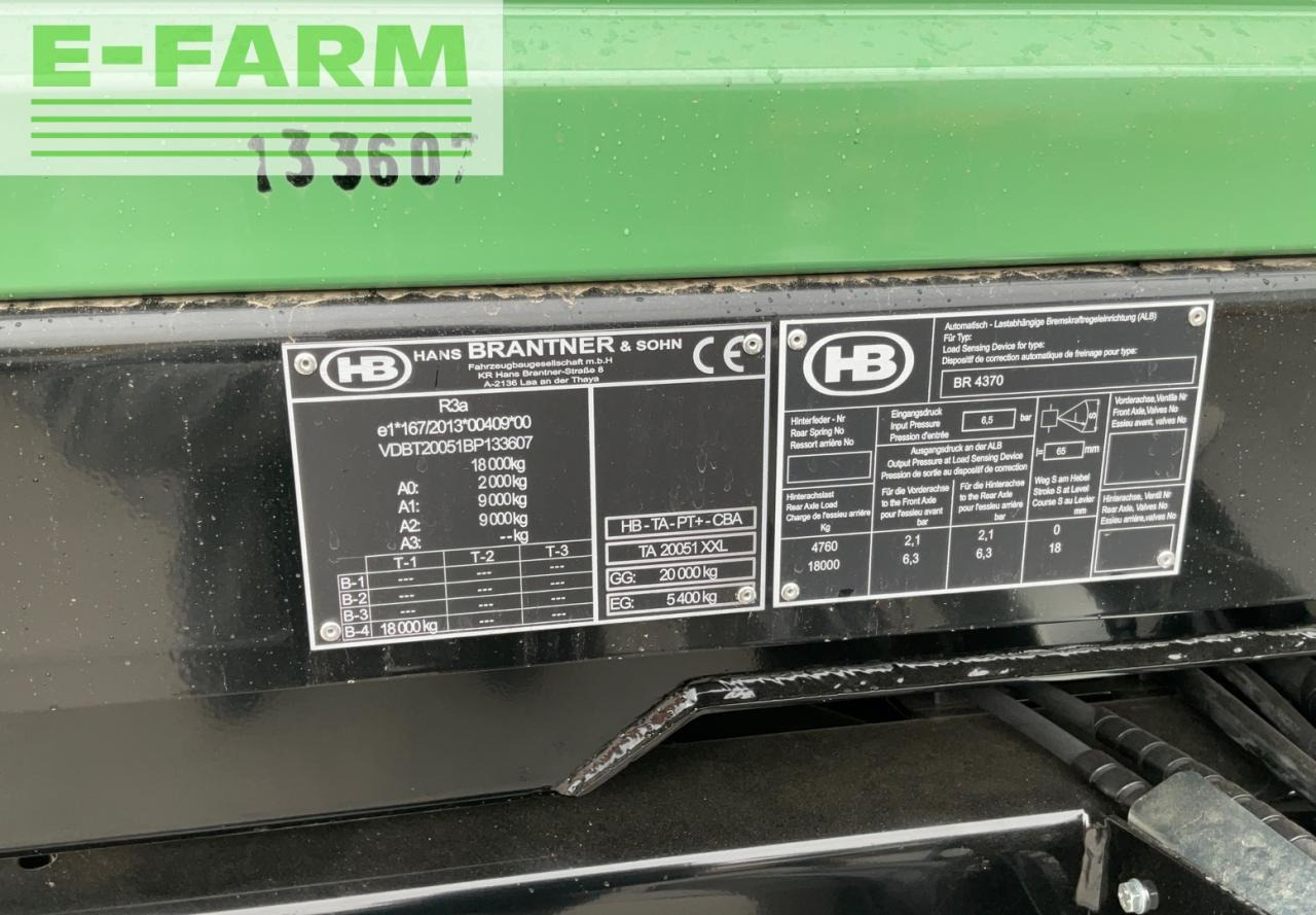 Trailer jungkit pertanian/ Tempat sampah Brantner TA 20051/2 XXL: gambar 10