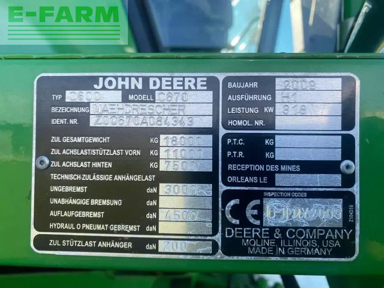 John Deere c670 - Pemanen gabungan: gambar 3 John Deere c670 - Pemanen gabungan: gambar 3