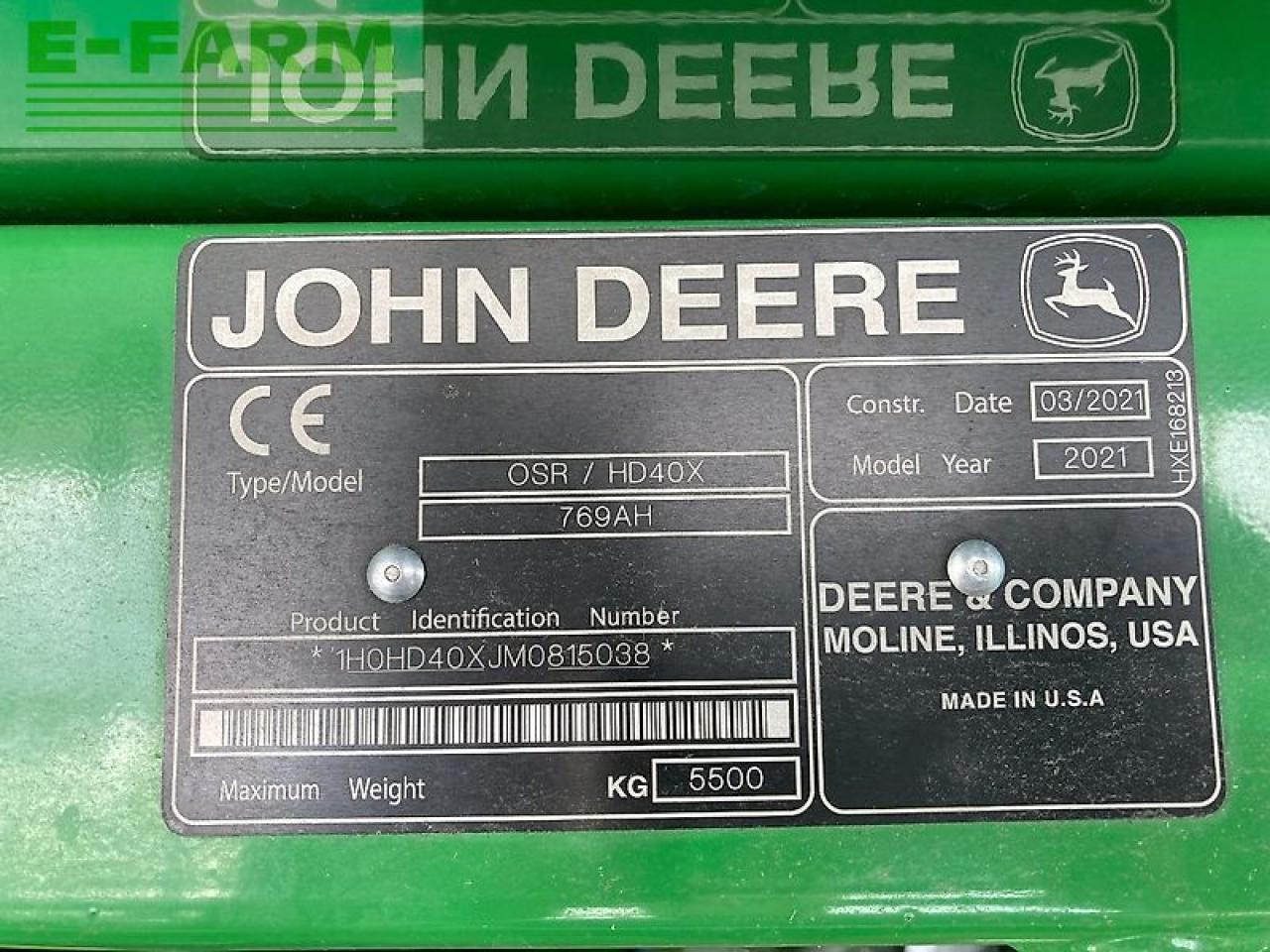 Pemanen gabungan John Deere x9 1100: gambar 39 Pemanen gabungan John Deere x9 1100: gambar 39