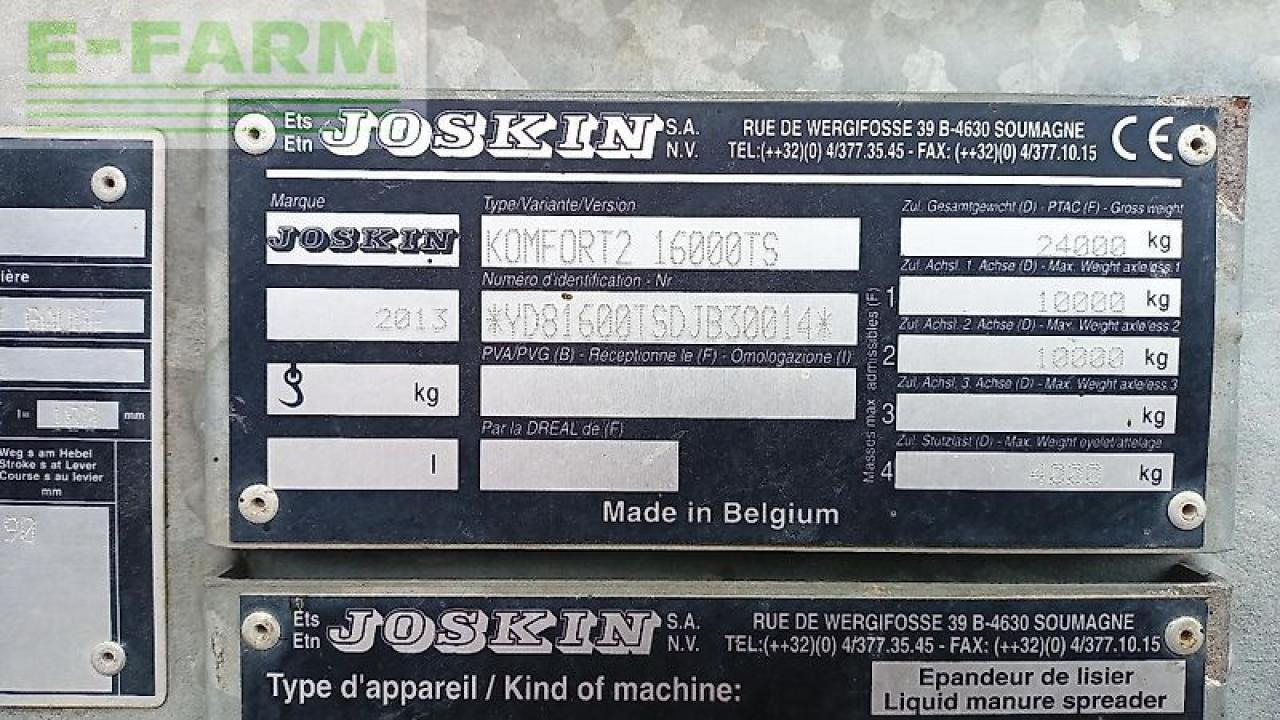 Joskin 16000 ts komfort 2 - Peralatan pemupukan: gambar 4 Joskin 16000 ts komfort 2 - Peralatan pemupukan: gambar 4
