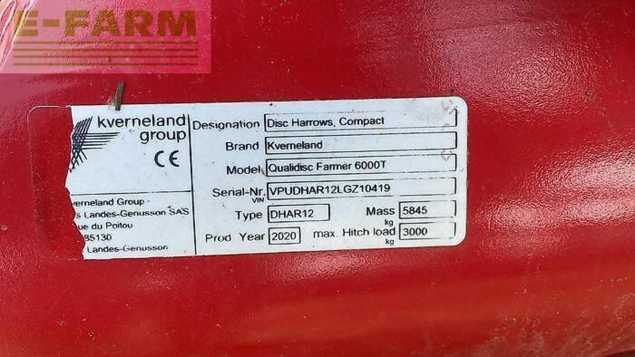Kverneland qualidisc farmer 6000 t - Garu cakram: gambar 5 Kverneland qualidisc farmer 6000 t - Garu cakram: gambar 5