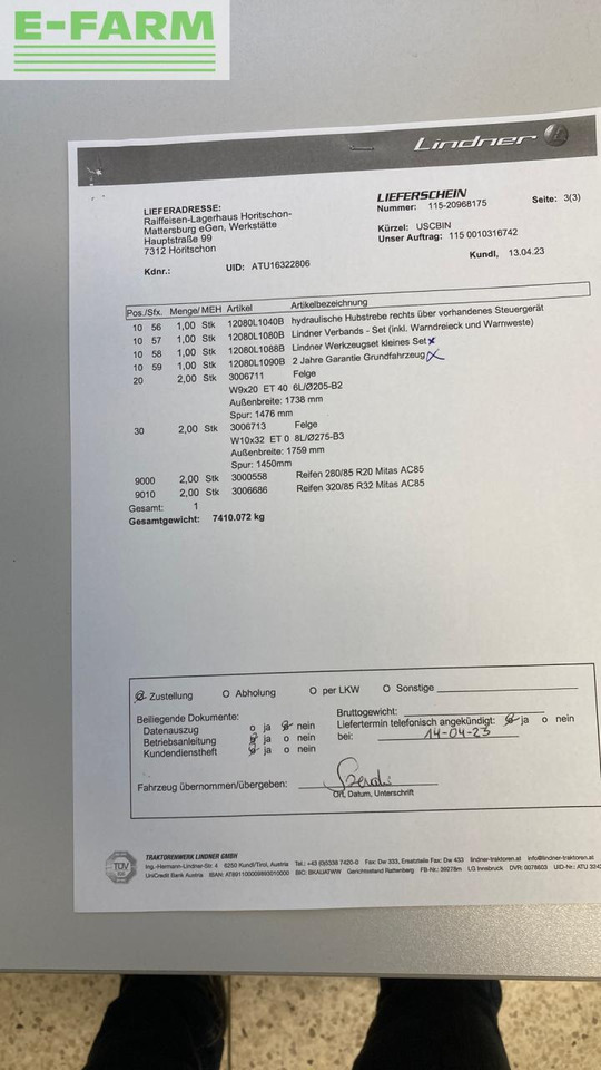 Traktor Lindner Lintrac 80: gambar 31 Traktor Lindner Lintrac 80: gambar 31