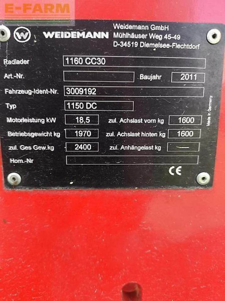 Weidemann 1160cc30 - Ekskavator mini: gambar 4 Weidemann 1160cc30 - Ekskavator mini: gambar 4