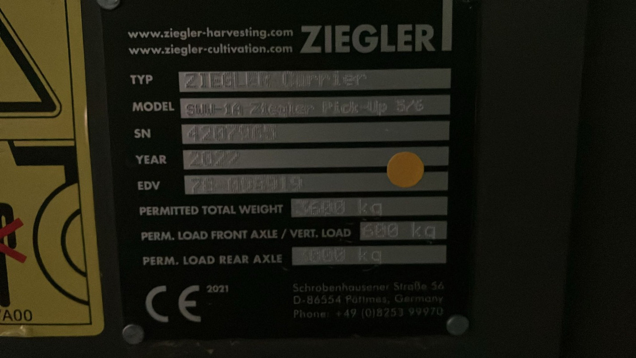 Ziegler ZPU 6001 Pick up 6m - Pemanen gabungan: gambar 4 Ziegler ZPU 6001 Pick up 6m - Pemanen gabungan: gambar 4