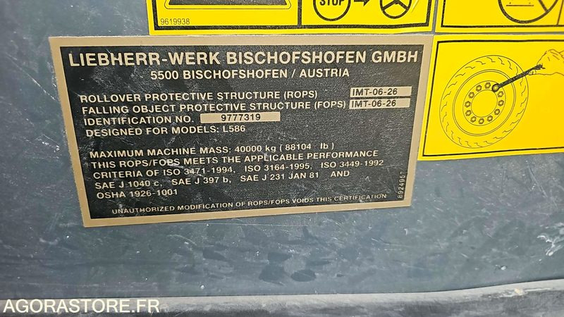 CHARGEUR SUR PNEUS LIEBHERR L586 - VATZ0461AZB032490 - 2013 / 135 801 HEURES - Loader konstruksi: gambar 5 CHARGEUR SUR PNEUS LIEBHERR L586 - VATZ0461AZB032490 - 2013 / 135 801 HEURES - Loader konstruksi: gambar 5