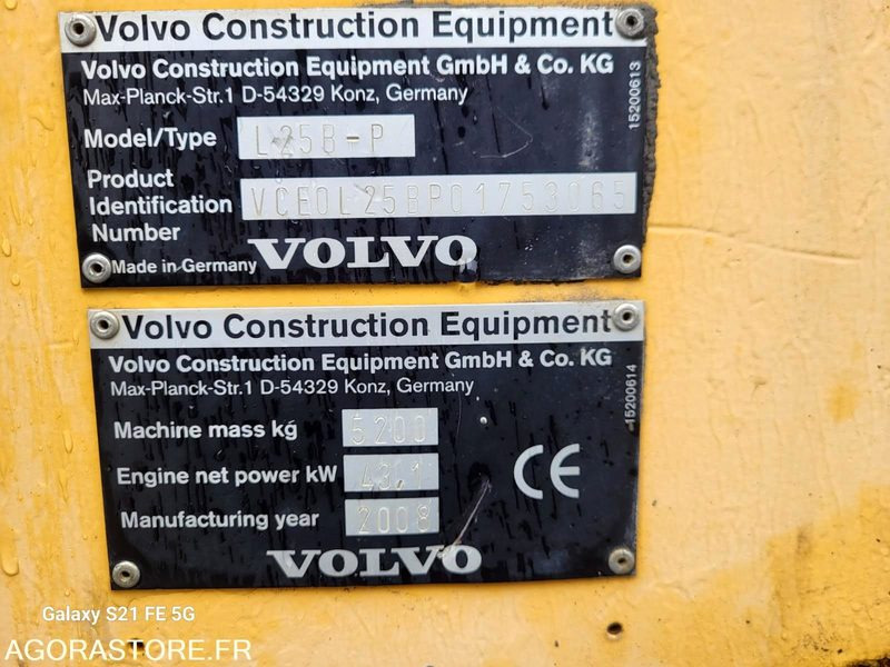 CHARGEUSE VOLVO L25B-P 2008 6200 HEURES - Loader konstruksi: gambar 5 CHARGEUSE VOLVO L25B-P 2008 6200 HEURES - Loader konstruksi: gambar 5
