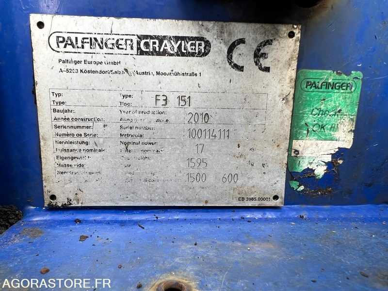 Chariot embarqué PALFINGER CRAYLER F3 151 - Forklift diesel: gambar 5 Chariot embarqué PALFINGER CRAYLER F3 151 - Forklift diesel: gambar 5