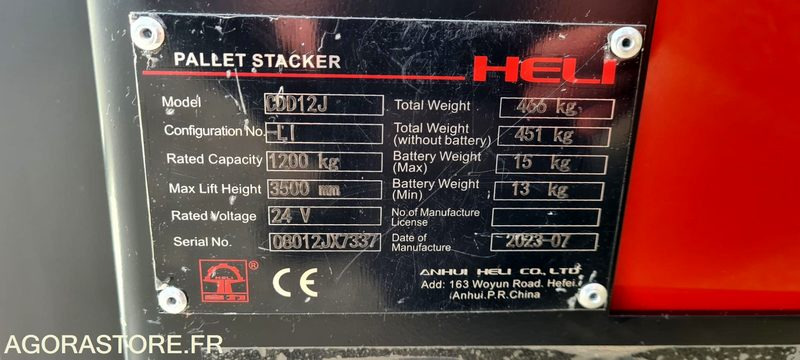 Penumpuk GERBEUR HELI 1.2 T CDD12J - 2022: gambar 7