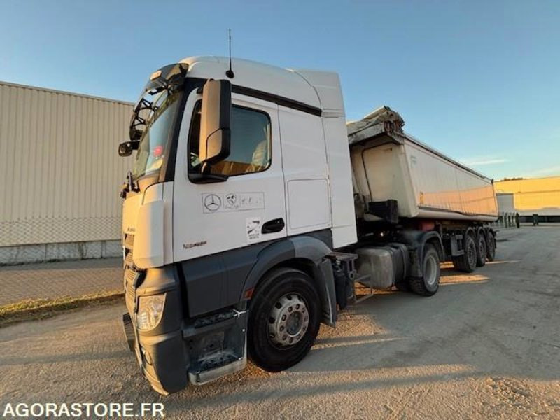 TRACTEUR 4X2 MERCEDES ACTROS 1845 2018 385 000 KM + BENNE ALUMINIUM SHMITZ 2016 - Tractor head: gambar 1 TRACTEUR 4X2 MERCEDES ACTROS 1845 2018 385 000 KM + BENNE ALUMINIUM SHMITZ 2016 - Tractor head: gambar 1