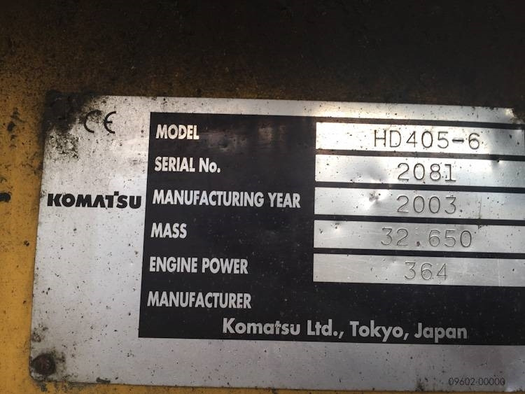 Komatsu HD405-6 - Truk batu/ Dumper iebes: gambar 5 Komatsu HD405-6 - Truk batu/ Dumper iebes: gambar 5
