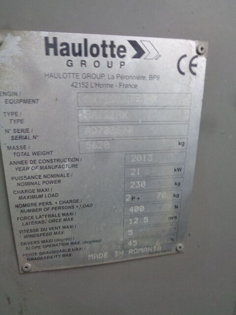 Haulotte HA120 - Boom artikulasi: gambar 4 Haulotte HA120 - Boom artikulasi: gambar 4