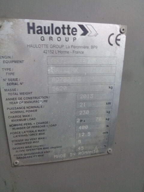 Haulotte HA120 - Boom artikulasi: gambar 4 Haulotte HA120 - Boom artikulasi: gambar 4