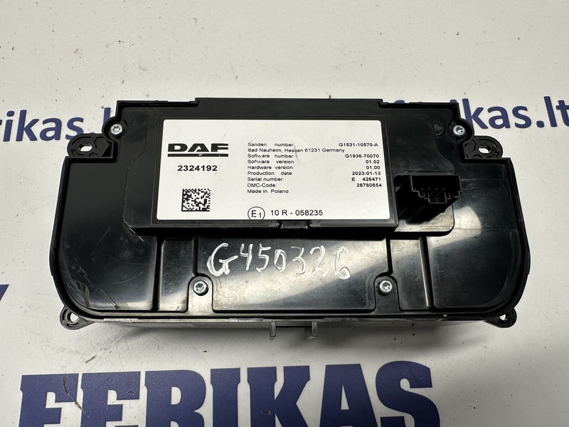 DAF AC, heater control, switch - Dasbor untuk Truk: gambar 2 DAF AC, heater control, switch - Dasbor untuk Truk: gambar 2