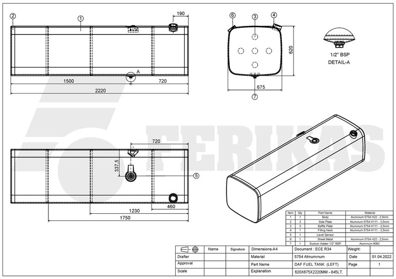 Tangki bahan bakar untuk Truk baru DAF: gambar 9 Tangki bahan bakar untuk Truk baru DAF: gambar 9