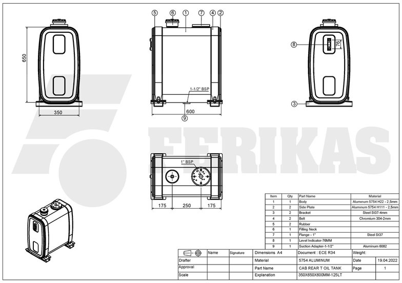 Tangki hidrolik untuk Truk baru Onbekend: gambar 8