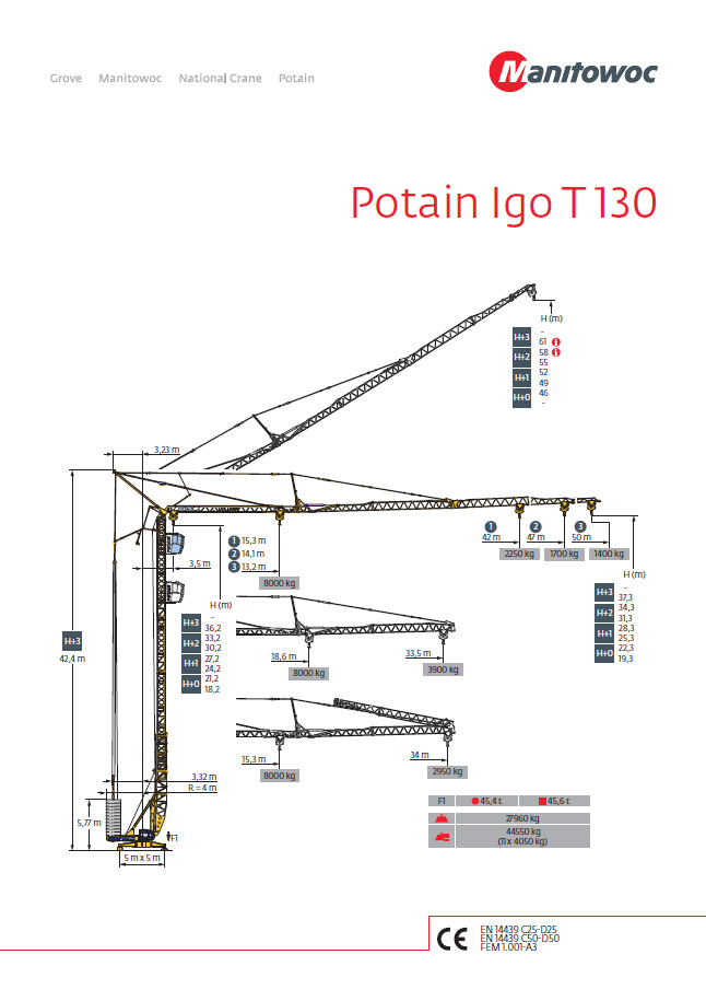 Potain IGO T130 - Derek menara berdiri sendiri: gambar 1 Potain IGO T130 - Derek menara berdiri sendiri: gambar 1