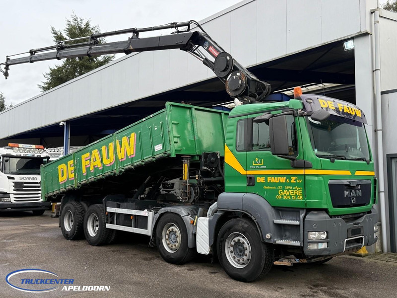 MAN TGS 35.400 8x4 Bladgeveerd, Handgeschakeld, HIAB 166-E4 Hipro - Truk jungkit, Truk derek: gambar 1 MAN TGS 35.400 8x4 Bladgeveerd, Handgeschakeld, HIAB 166-E4 Hipro - Truk jungkit, Truk derek: gambar 1