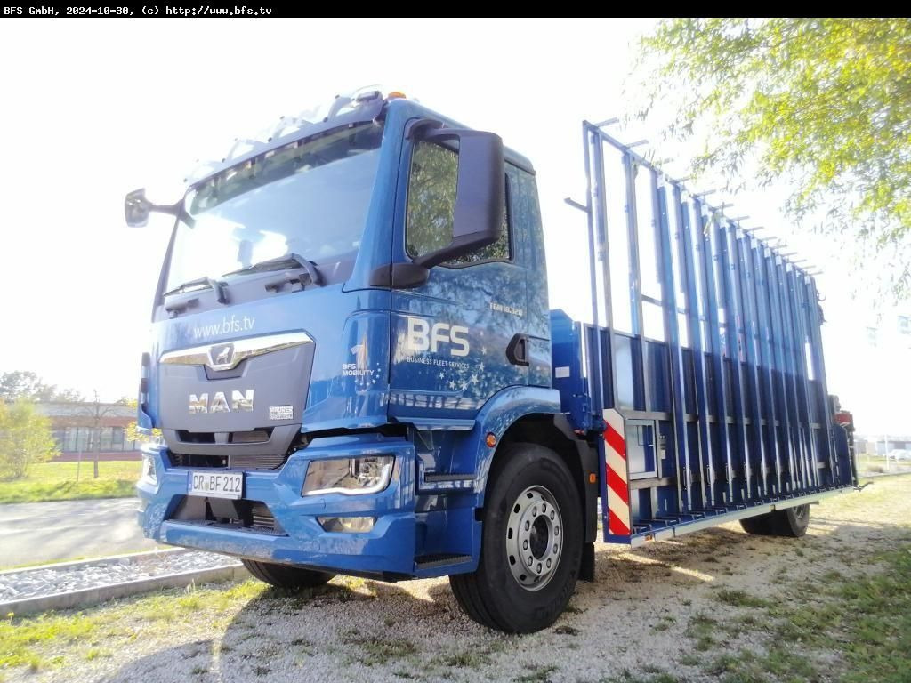 MAN TGM (TG3) 18.320 4x2 BL CH Glastransporter Hegla - Truk flatbed, Truk derek: gambar 1 MAN TGM (TG3) 18.320 4x2 BL CH Glastransporter Hegla - Truk flatbed, Truk derek: gambar 1