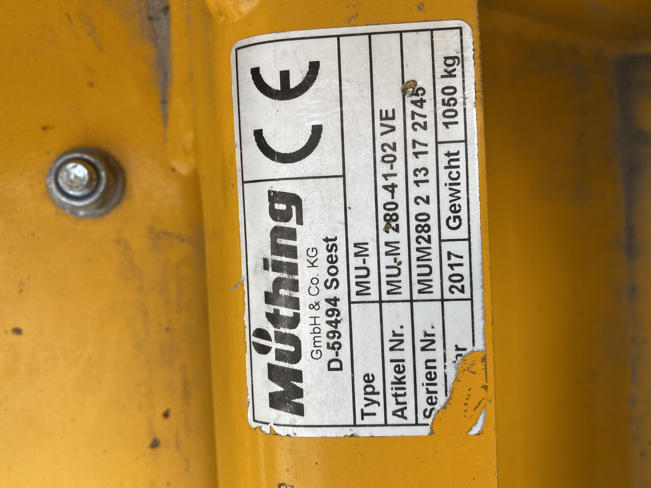 Müthing MU-M 280-41-02VE Vario - Mesin pemotong chopper: gambar 4 Müthing MU-M 280-41-02VE Vario - Mesin pemotong chopper: gambar 4