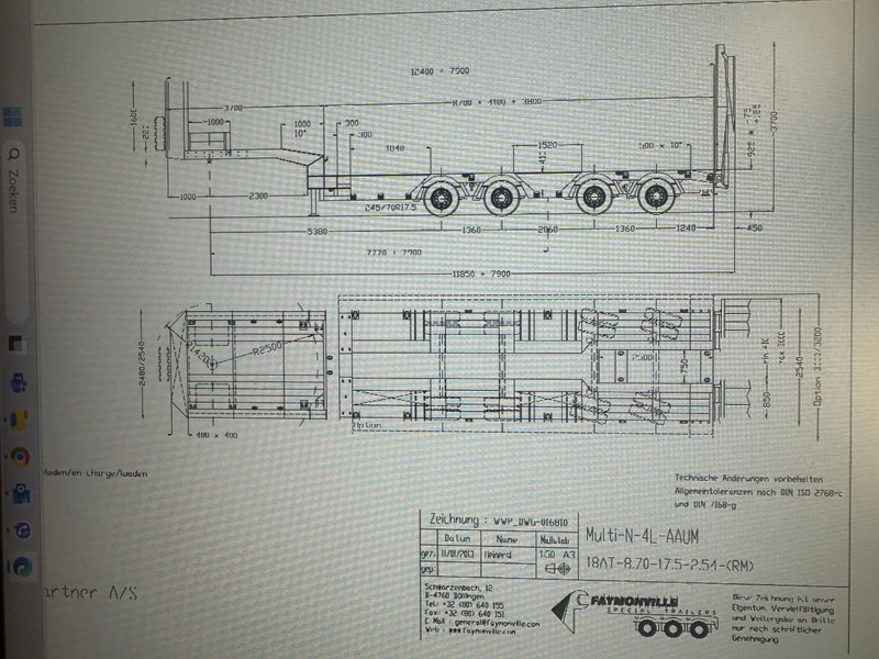 Faymonville F-S44-1AAA 4 AXLE, 2 STEERING AXLE, 7.9 METER EXTENADABLE DOUBLE RAMPS - Semi-trailer low bed: gambar 4 Faymonville F-S44-1AAA 4 AXLE, 2 STEERING AXLE, 7.9 METER EXTENADABLE DOUBLE RAMPS - Semi-trailer low bed: gambar 4