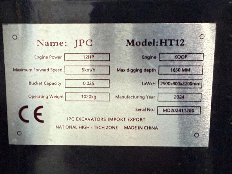 Ekskavator mini JPC HT12 - NEW AND UNUSED!: gambar 6