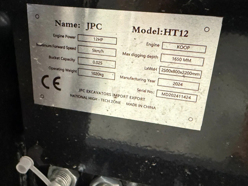 Ekskavator mini JPC HT12 - NEW AND UNUSED!: gambar 17 Ekskavator mini JPC HT12 - NEW AND UNUSED!: gambar 17