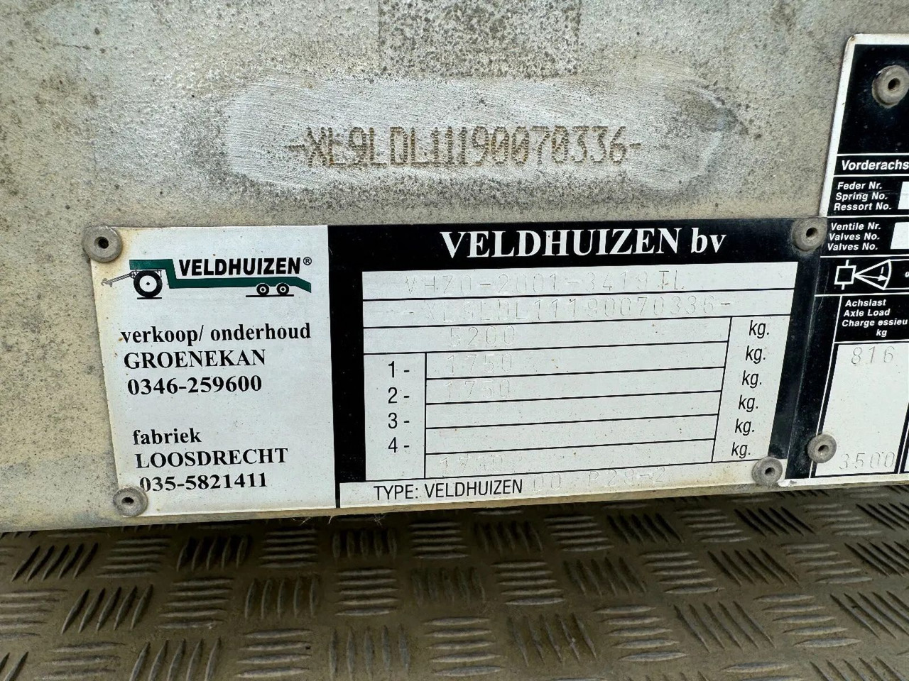 Veldhuizen DO P29-2 5.2 TON 3.4 METER - Semi-trailer: gambar 5 Veldhuizen DO P29-2 5.2 TON 3.4 METER - Semi-trailer: gambar 5