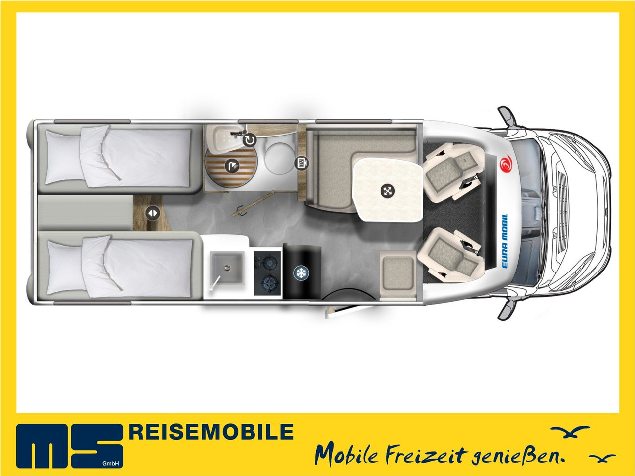 HYMER / ERIBA / HYMERCAR EXSIS T 588 / SAT / AHK / NAVI / EINZELBETTEN - Mobil rumah semi-terintegrasi: gambar 2 HYMER / ERIBA / HYMERCAR EXSIS T 588 / SAT / AHK / NAVI / EINZELBETTEN - Mobil rumah semi-terintegrasi: gambar 2