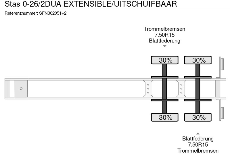 Semi-trailer low bed Stas 0-26/2DUA EXTENSIBLE/UITSCHUIFBAAR: gambar 9