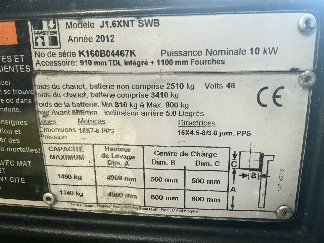 Forklift 2012 HYSTER J1.6XNT SWB FORKLIFT: gambar 36 Forklift 2012 HYSTER J1.6XNT SWB FORKLIFT: gambar 36