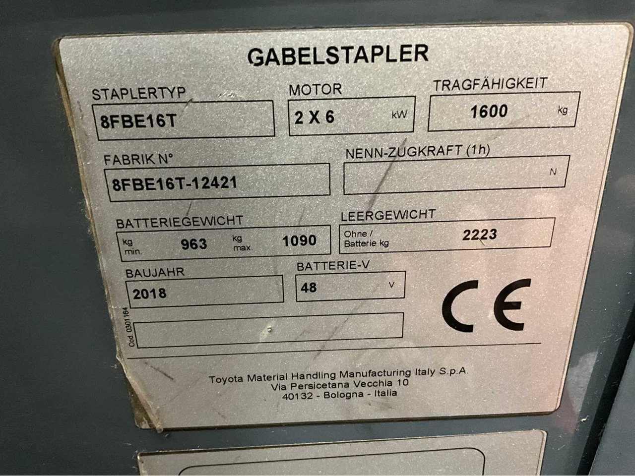 Forklift TOYOTA - 2018 - 8FBE16T - FORKLIFT, FREELIFT, SIDE SHIFT - PLASTIC ROOF - 4TH FUNCTION: gambar 18 Forklift TOYOTA - 2018 - 8FBE16T - FORKLIFT, FREELIFT, SIDE SHIFT - PLASTIC ROOF - 4TH FUNCTION: gambar 18