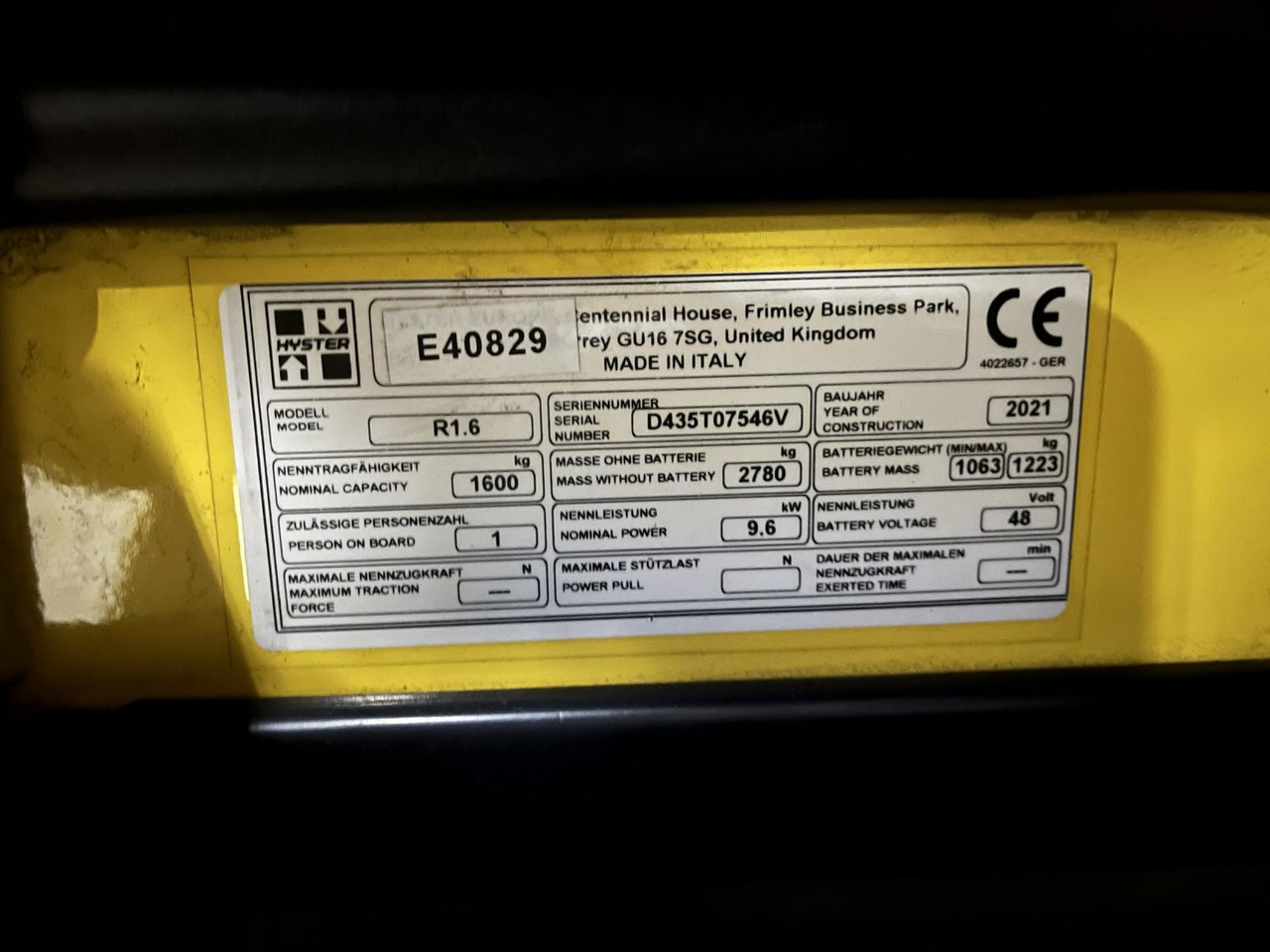 Hyster R1.6 - Jangkauan truk: gambar 4 Hyster R1.6 - Jangkauan truk: gambar 4