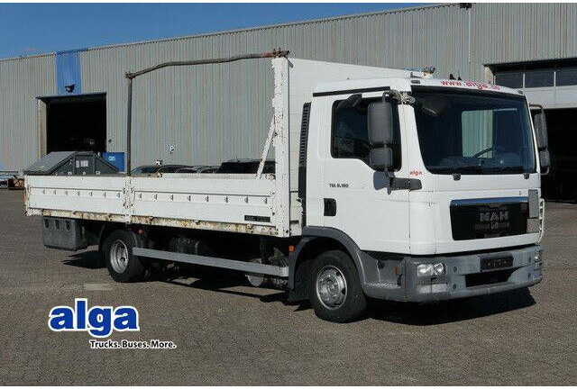 MAN 8.180 TGL BL 4x2, AHK, 3. Sitz, Gerüstbau - Truk flatbed: gambar 1 MAN 8.180 TGL BL 4x2, AHK, 3. Sitz, Gerüstbau - Truk flatbed: gambar 1