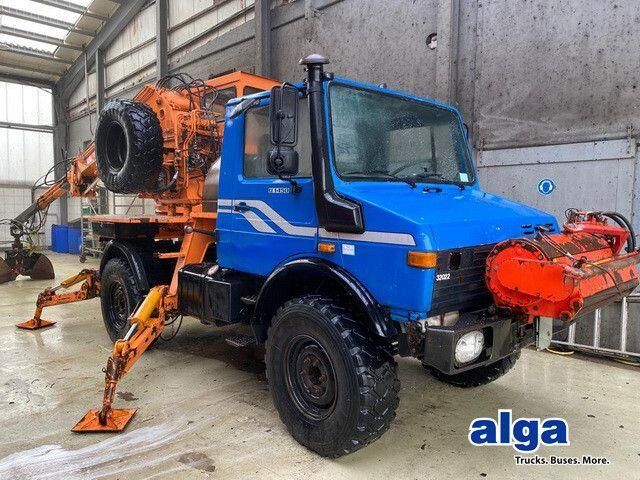 Unimog U 1450 4x4, Zug & Bergwinde, Kran, Greifer, AH - Peralatan konstruksi: gambar 1 Unimog U 1450 4x4, Zug & Bergwinde, Kran, Greifer, AH - Peralatan konstruksi: gambar 1