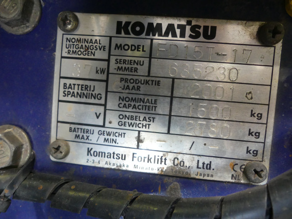 Chariot élévateur Komatsu FD15T-17 - Forklift: gambar 3 Chariot élévateur Komatsu FD15T-17 - Forklift: gambar 3