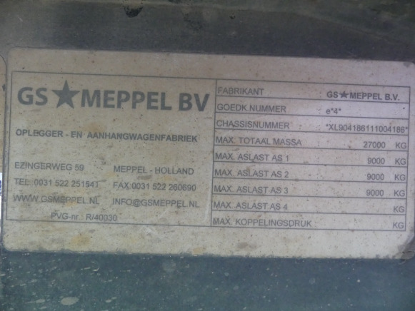 REF:5794 - Remorque porte-container GS Meppel AIC-2700 N - Trailer pengangkut mobil: gambar 4 REF:5794 - Remorque porte-container GS Meppel AIC-2700 N - Trailer pengangkut mobil: gambar 4