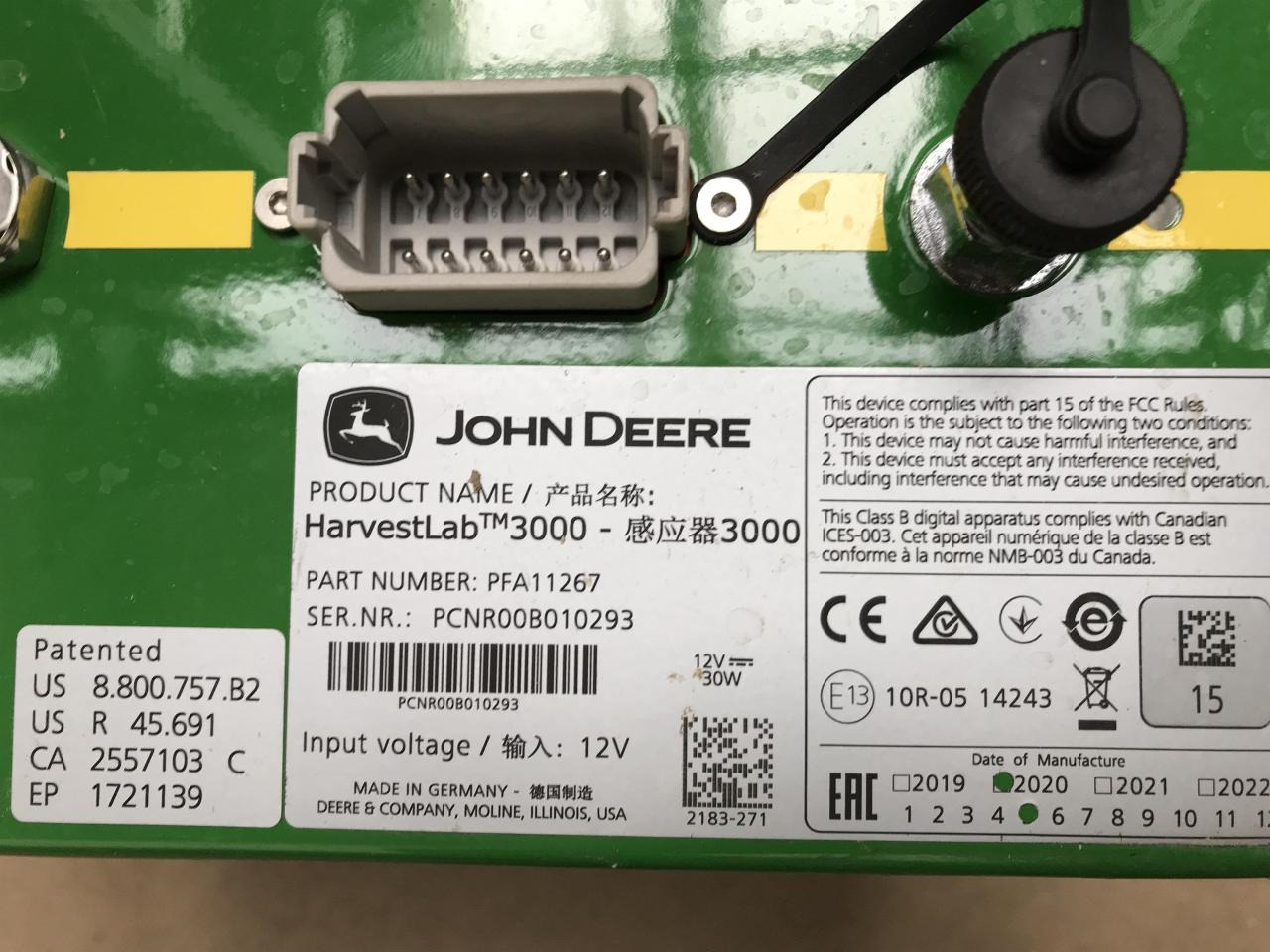 John Deere HarvestLab 3000 - Sistem navigasi untuk Peralatan pertanian: gambar 5 John Deere HarvestLab 3000 - Sistem navigasi untuk Peralatan pertanian: gambar 5