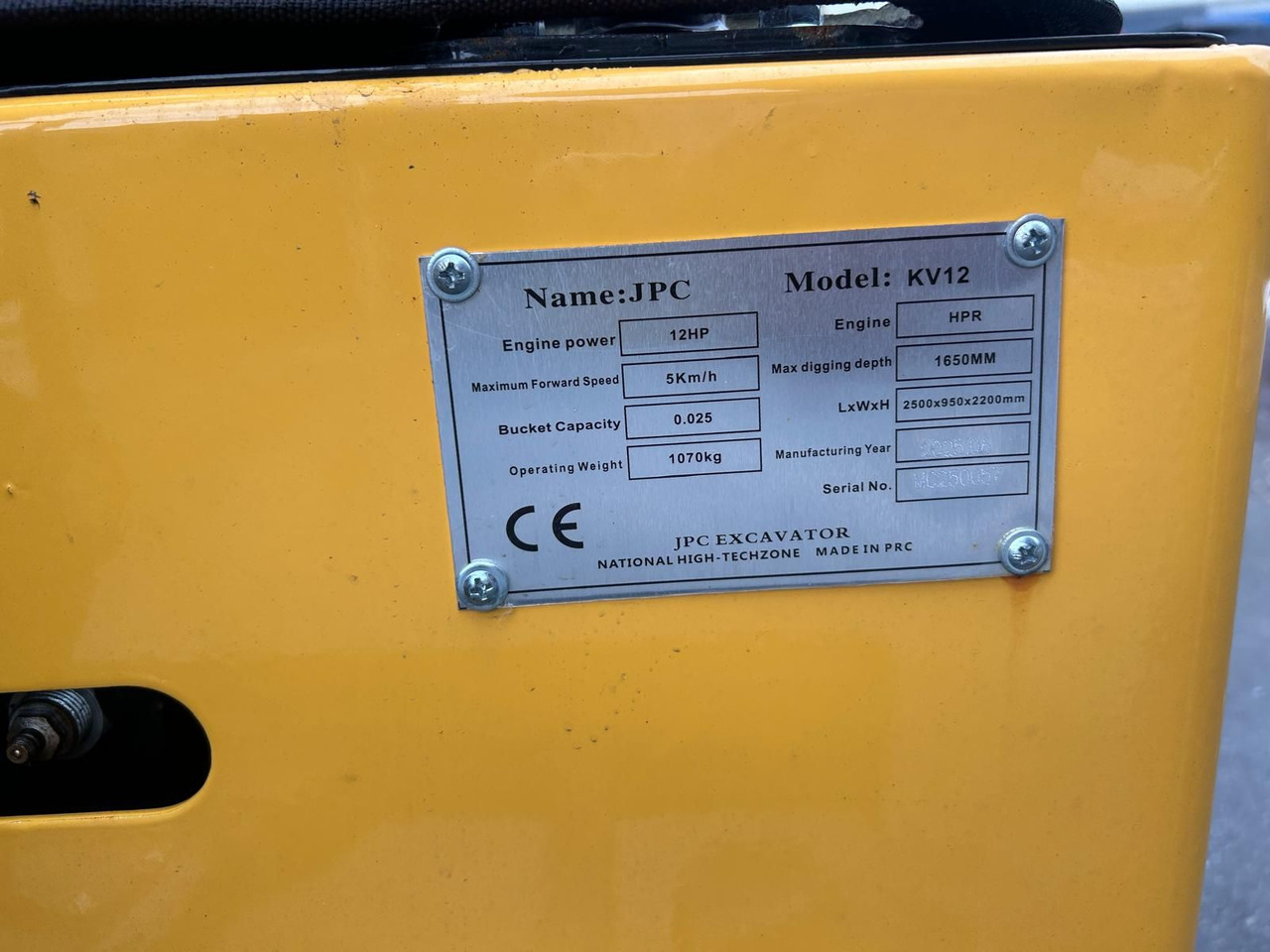 Minibagger JPC KV12 - Ekskavator mini: gambar 5 Minibagger JPC KV12 - Ekskavator mini: gambar 5