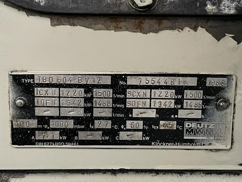 Genset Deutz MWM TBD 604 BV12 Leroy Somer 1450 kVA generatorset ex emergency: gambar 18