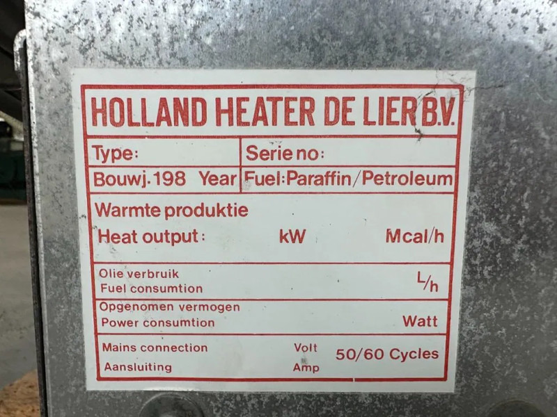 Holland Holland Heater HHO 10 Kachel 100 kW Diesel Heater - Pemanas konstruksi: gambar 4 Holland Holland Heater HHO 10 Kachel 100 kW Diesel Heater - Pemanas konstruksi: gambar 4