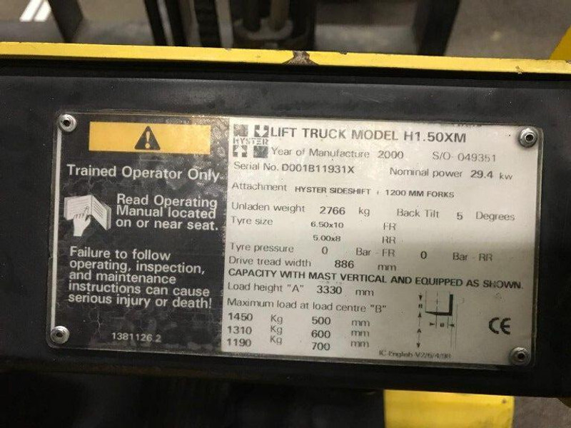 Hyster 1.5 ton Duplex Doorkijkmast Sideshift LPG heftruck - Forklift LPG: gambar 2 Hyster 1.5 ton Duplex Doorkijkmast Sideshift LPG heftruck - Forklift LPG: gambar 2