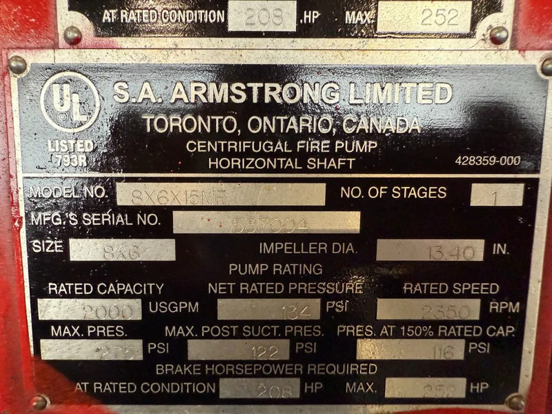 Iveco 8061 SRI 41.00 Armstrong Diesel Waterpomp 454 m3 / h 11 Bar 207 hours ! - Pompa air: gambar 4 Iveco 8061 SRI 41.00 Armstrong Diesel Waterpomp 454 m3 / h 11 Bar 207 hours ! - Pompa air: gambar 4