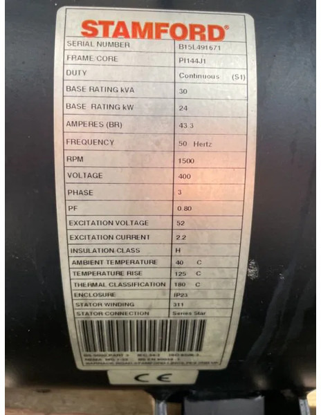 Stamford 30 kVA generatordeel PI144J1 - Genset: gambar 2 Stamford 30 kVA generatordeel PI144J1 - Genset: gambar 2