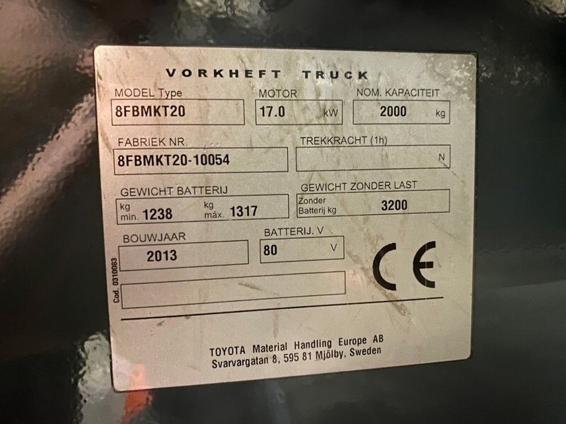 Toyota 2 ton Traigo 20 Duplex Freelift Sideshift Elektra Heftruck - Forklift listrik: gambar 5 Toyota 2 ton Traigo 20 Duplex Freelift Sideshift Elektra Heftruck - Forklift listrik: gambar 5