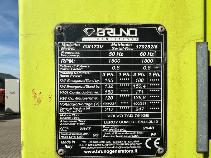 Volvo TAD 753 GE Bruno Leroy Somer 165 kVA Silent Rental generatorset - Genset: gambar 3 Volvo TAD 753 GE Bruno Leroy Somer 165 kVA Silent Rental generatorset - Genset: gambar 3