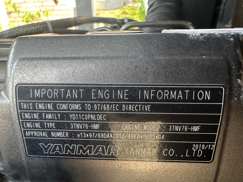 Yanmar 3TNV76-HMF 20 kW / 27 PK Diesel Motor 2020 - Mesin untuk Peralatan untuk menangani material: gambar 3 Yanmar 3TNV76-HMF 20 kW / 27 PK Diesel Motor 2020 - Mesin untuk Peralatan untuk menangani material: gambar 3