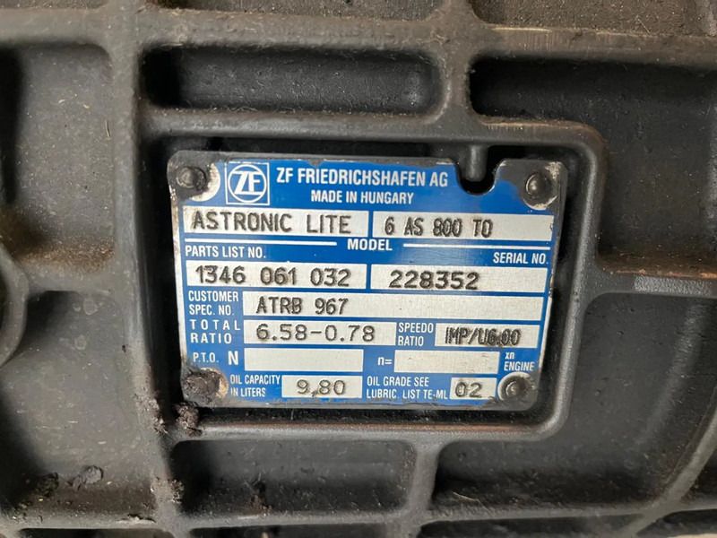 DAF versnellingsbak 6AS800 TO 6.58-0.78 - Gearbox untuk Truk: gambar 5 DAF versnellingsbak 6AS800 TO 6.58-0.78 - Gearbox untuk Truk: gambar 5
