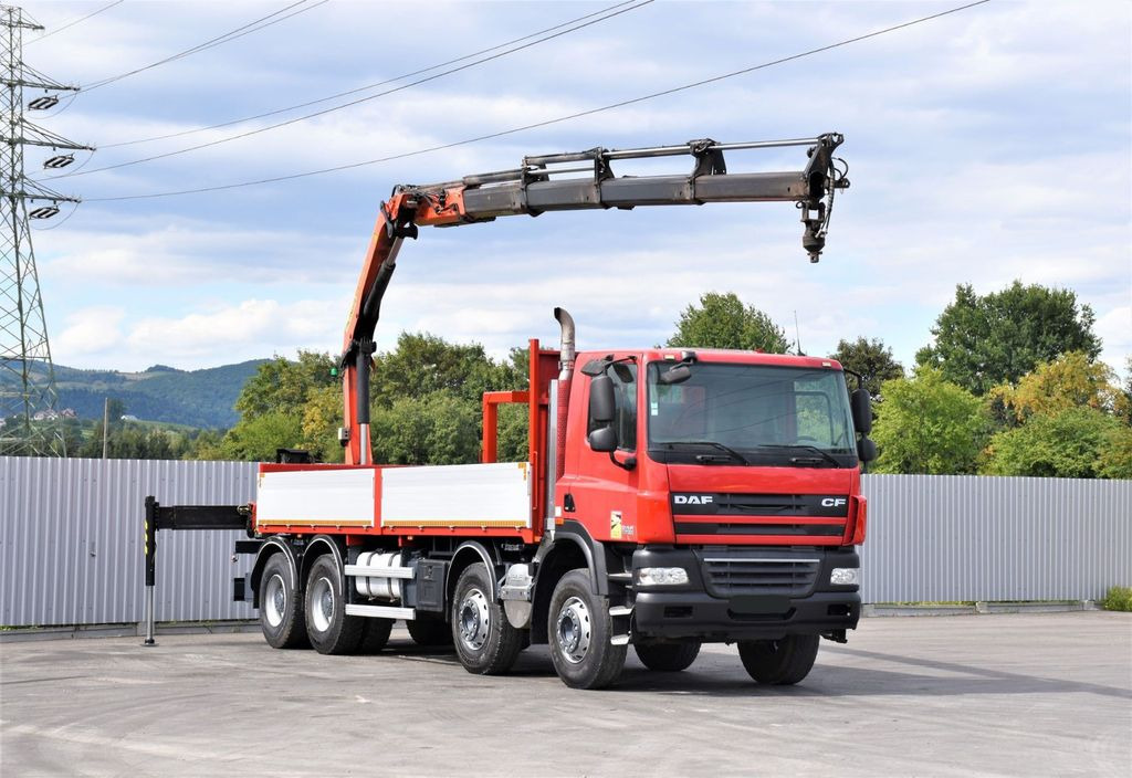 DAF CF 85.410 Pritsche 6,80m + KRAN / FUNK/8x4 DAF CF 85.410 Pritsche 6,80m + KRAN / FUNK/8x4 - Truk derek: gambar 2 DAF CF 85.410 Pritsche 6,80m + KRAN / FUNK/8x4 DAF CF 85.410 Pritsche 6,80m + KRAN / FUNK/8x4 - Truk derek: gambar 2