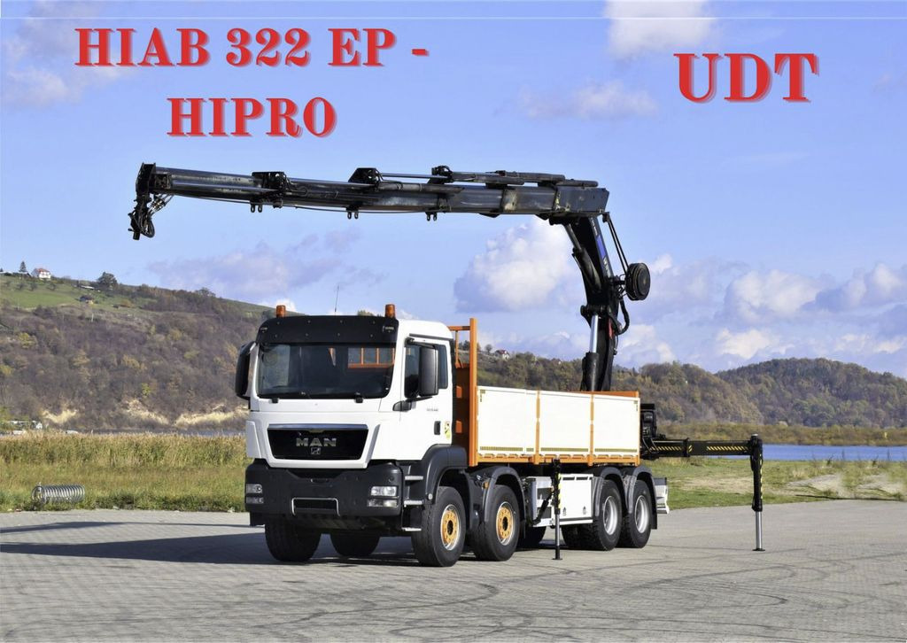 MAN TGS 35.440 * HIAB 322 EP-5HIPRO+FUNK / 8x4! - Truk derek, Truk flatbed: gambar 1 MAN TGS 35.440 * HIAB 322 EP-5HIPRO+FUNK / 8x4! - Truk derek, Truk flatbed: gambar 1
